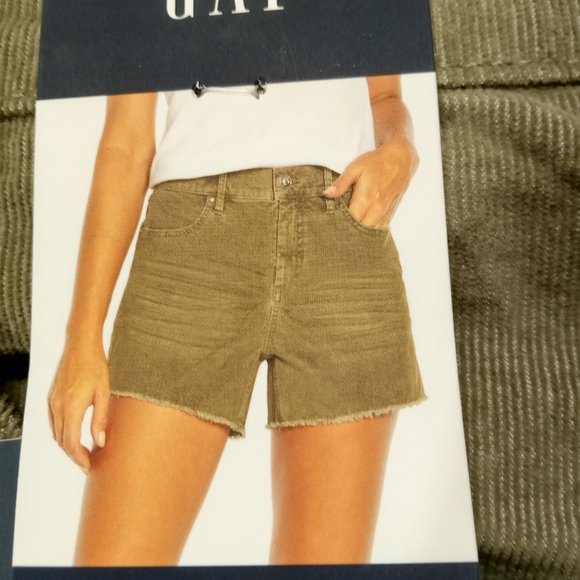 GAP Shorts New Gap Shorts Womens 6 Corduroy Sage Green Frayed Hem